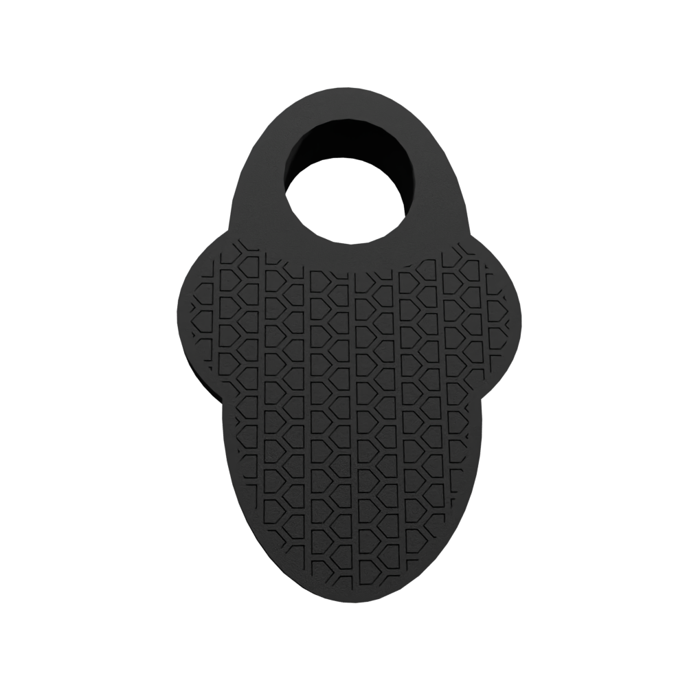 Black Hit Hero baseball thumb guard rear view on a white background