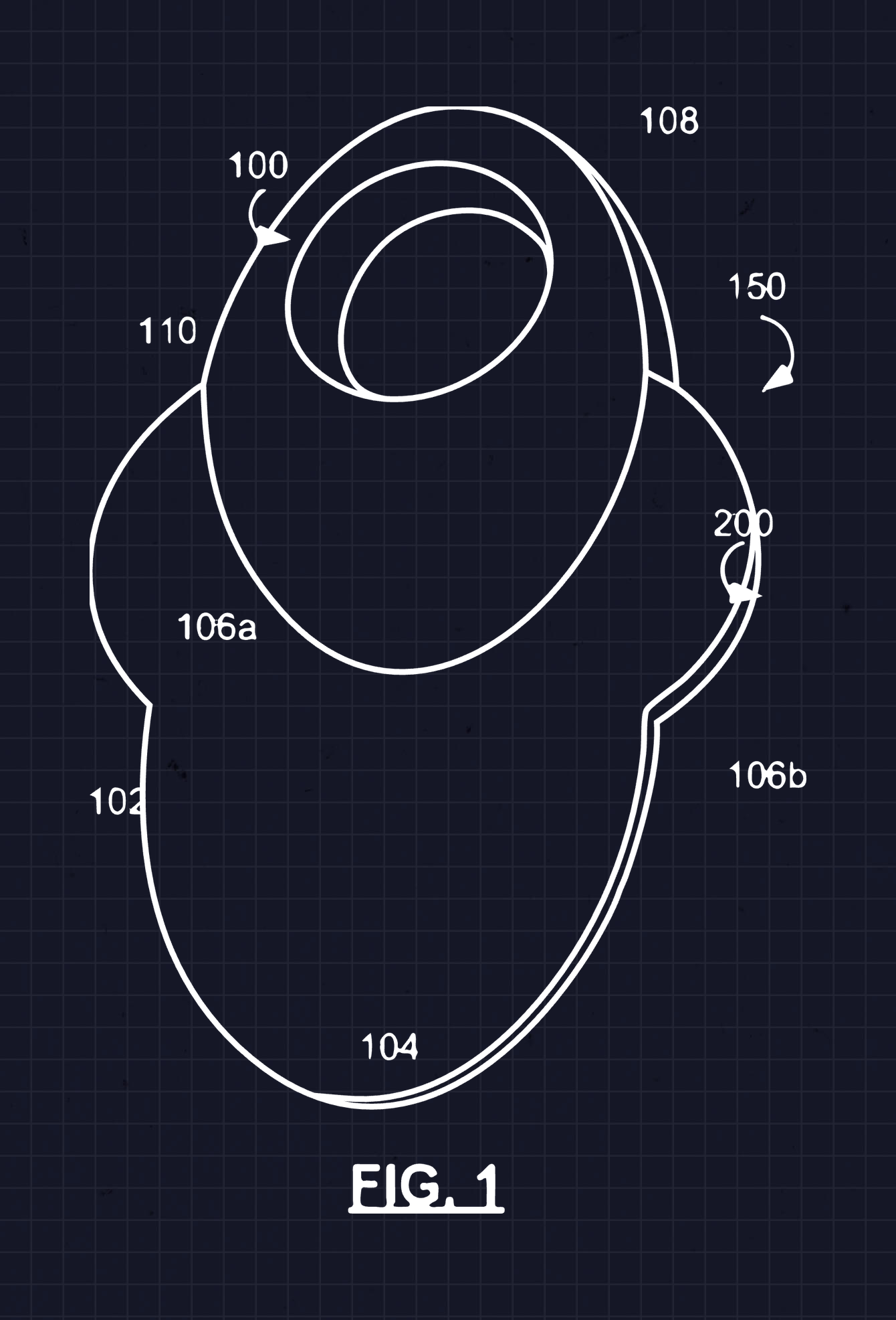 Hit Hero baseball thumb guard patent blueprint, FIG. 1