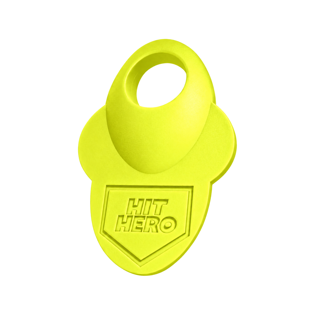 Neon Lemon Hit Hero baseball thumb guard, front view