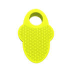 Neon Lemon Hit Hero baseball thumb guard, rear view showing the grip texture