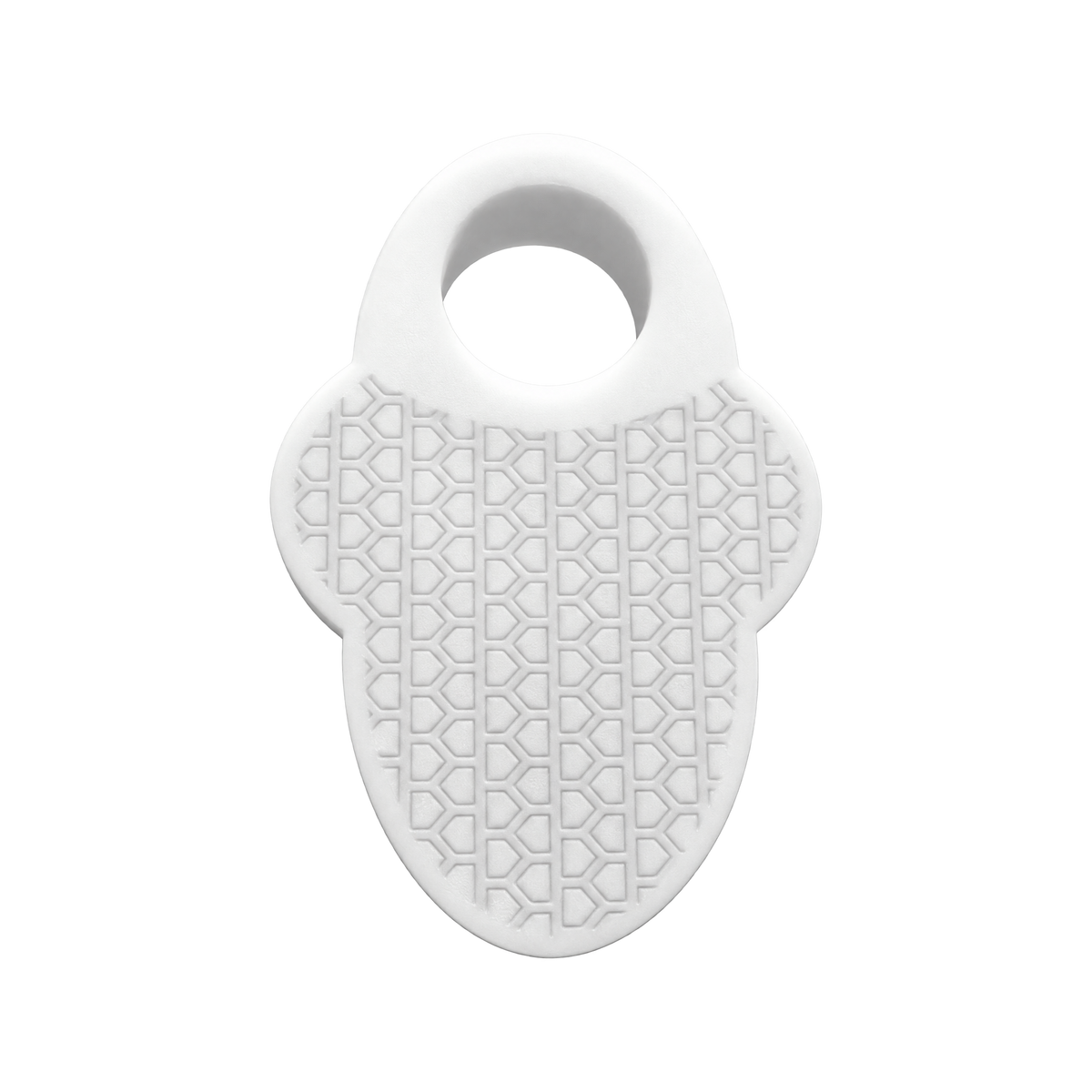 White Hit Hero baseball thumb guard, rear view showing the grip texture