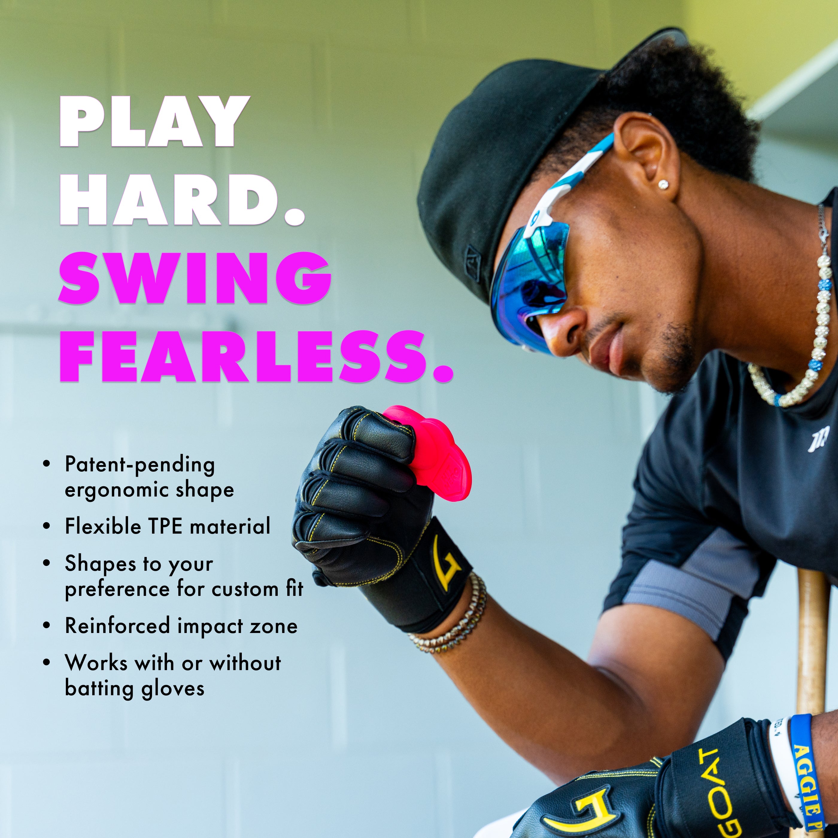 Hit Hero baseball thumb guard worn for grip and bat control